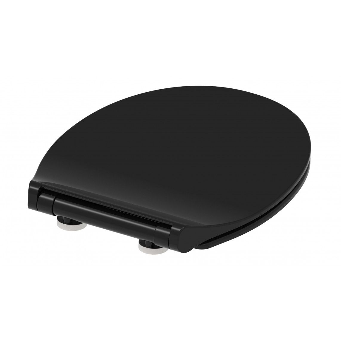 82710 Duroplast WC-zitting SLIM BLACK, met valrem en afneembaar vue 5