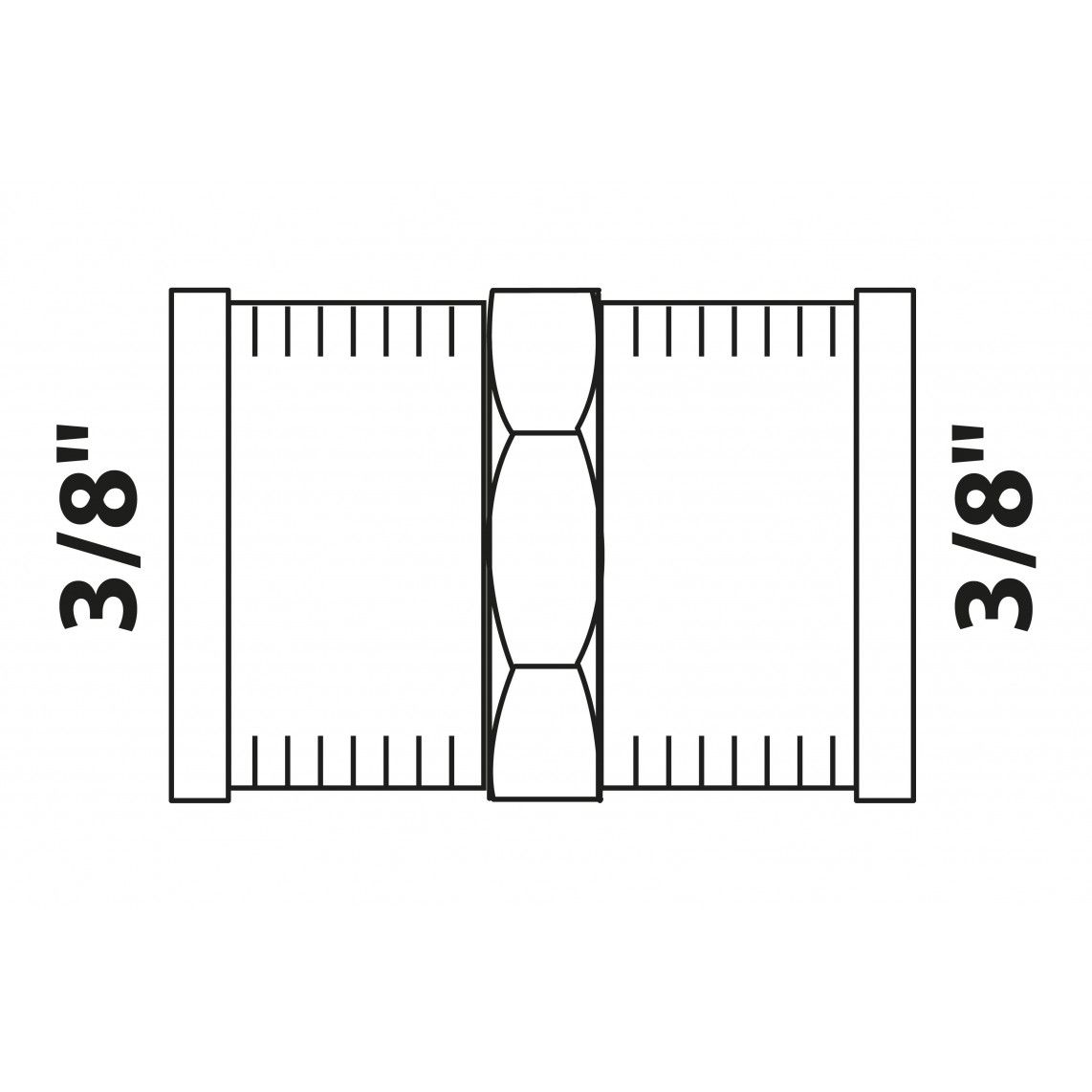 988953155 BR manchon double, vierge, 3/8" F, (3270) vue 2