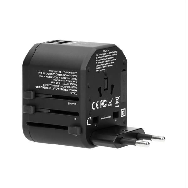 Adaptateur de voyage universel GOworld avec Usb. Fonctionne dans plus de 200 pays, 100 - 240V, 8A