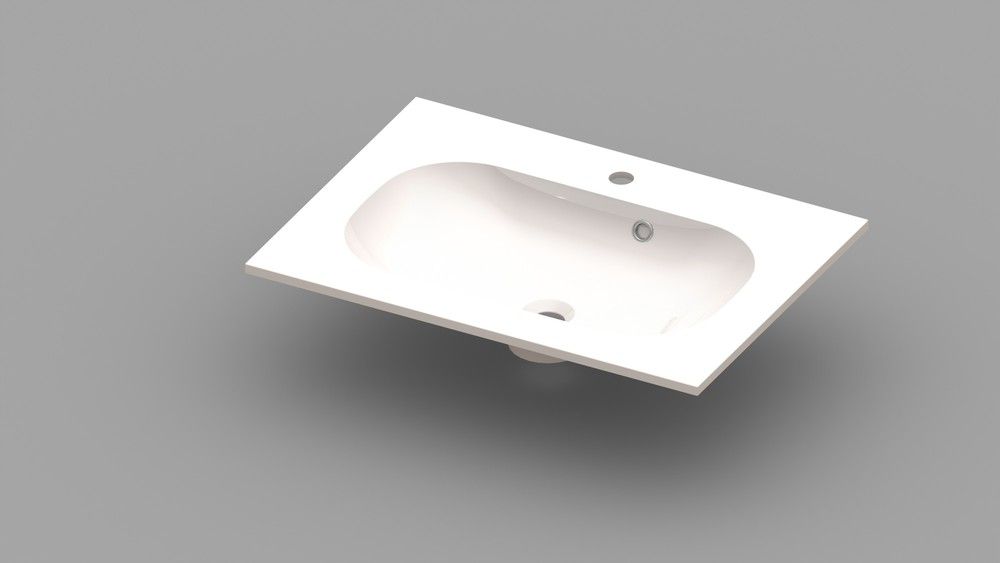 Van Marcke Ovum Tablette Avec 1LAVABO 700×500×200MM Blanc Marbre Artificiel