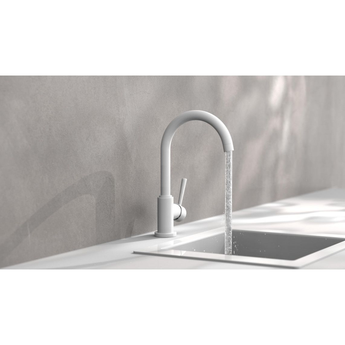 79161 CORNWALL Sink mixer, white matt vue 4