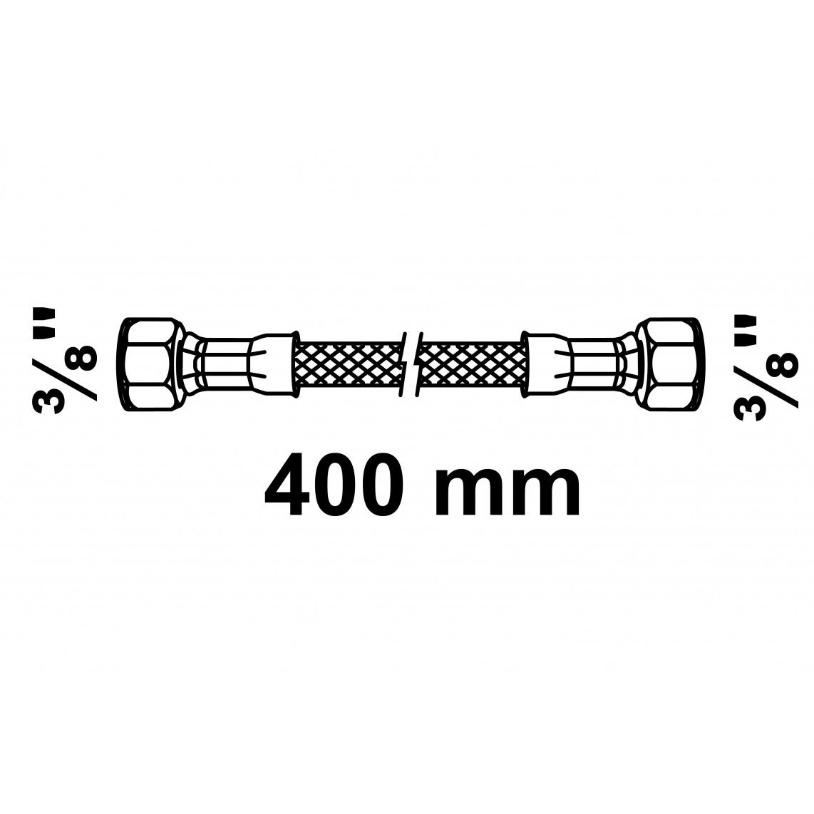 98627635 Flexaansluitslang 400 mm, 3/8"BI x 3/8"BI vue 2