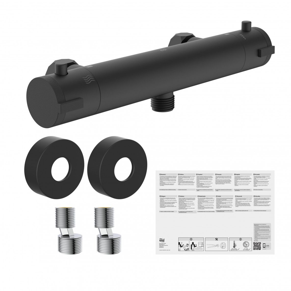CLT168ACRBL CLAUDIO Thermostatische douchekraan, mat zwart vue 7