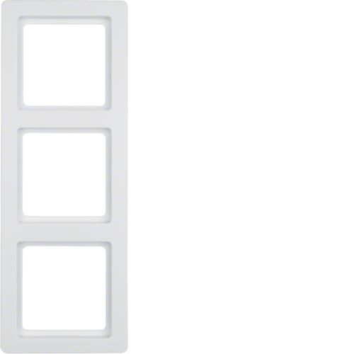 Plaque de recouvrement 3 postes Berker Q.1 Blanc polaire, Velours