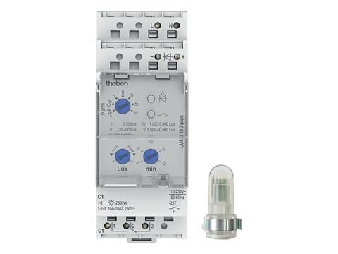 Interrupteur crépusculaire cellule murale 230Vac 2 - 50000lux 1CO 16A
