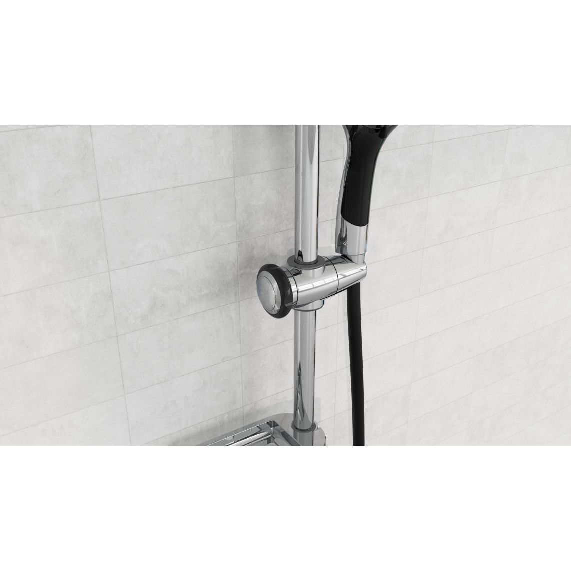 DXLD60088CS DUSCHTRAUM Overhead shower set, chrome/black vue 11