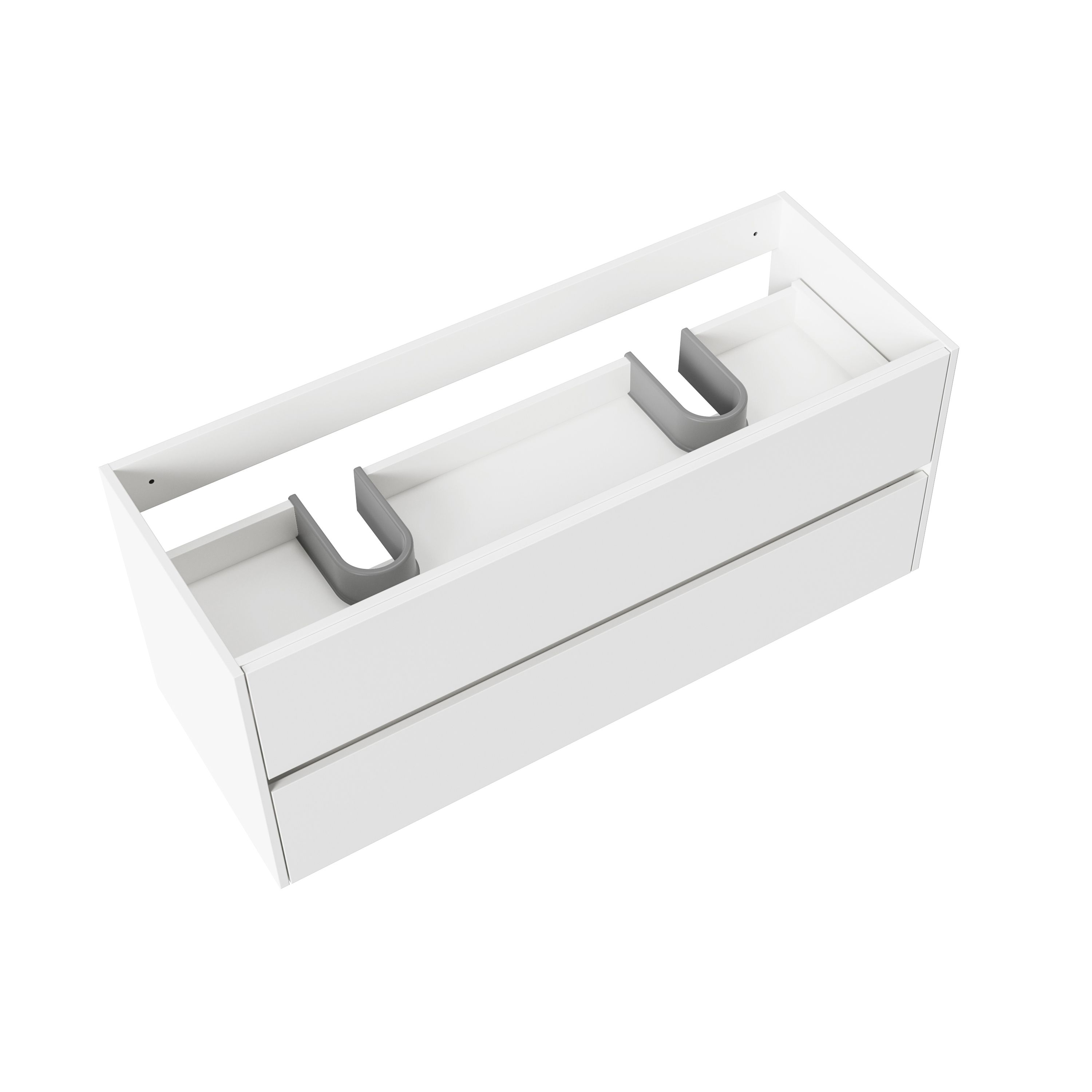 ALONI HAYAT MEUBLE SOUS-VASQUE - 2 TIROIRS - SANS POIGNEE - SOFT CLOSE – 119,5X50X45 CM - BLANC BRILLANT vue 3