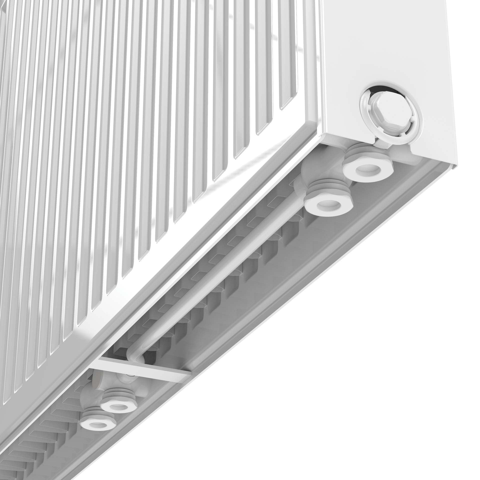 STELRAD NOVELLO RADIATEUR PANNEAU - T22 - 8 RACCORDEMENTS - 600X2000MM - 3464W - BLANC BRILLANT vue 4