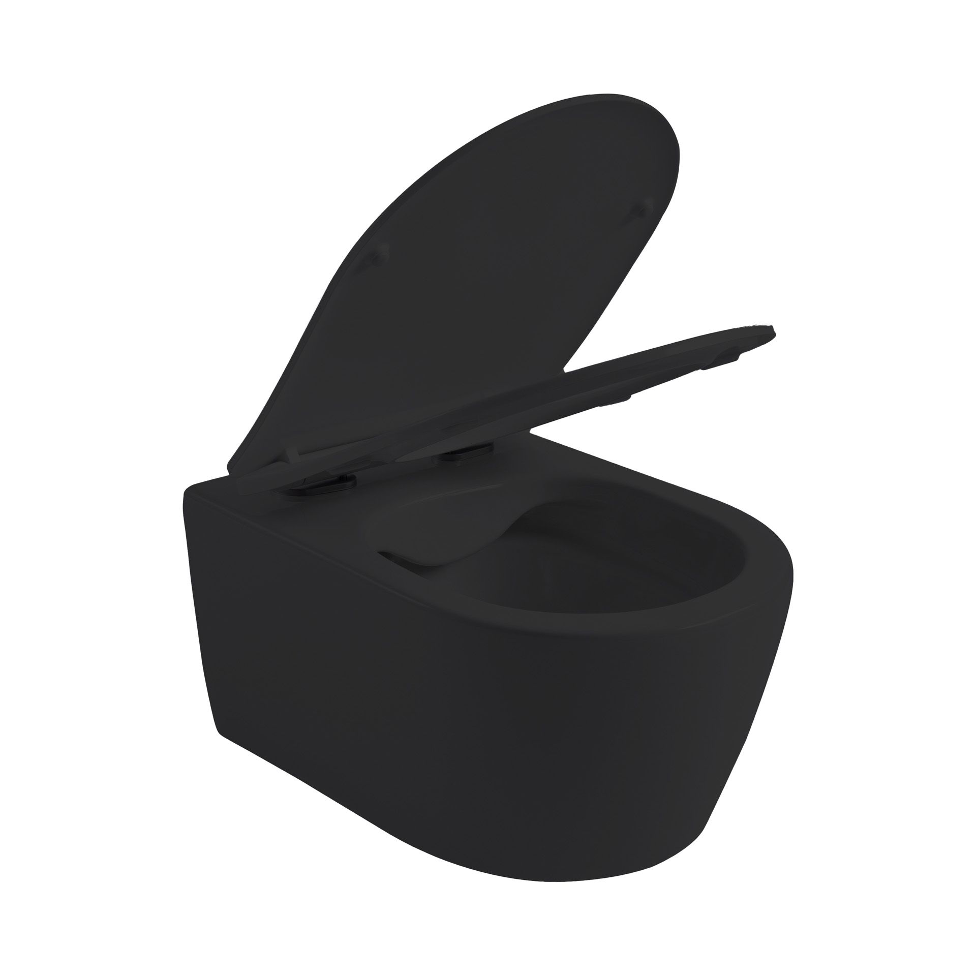 ALONI PRO WC SUSPENDU – SANS BRIDE – AVEC ABATTANT – DUROPLAST – SOFT CLOSE – QUICK RELEASE – COMPACT 49 CM - 36X32X49 CM – NOIR MAT vue 4