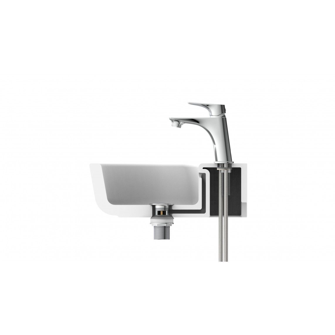 33210 BOSTON Wash basin mixer, chrome vue 10
