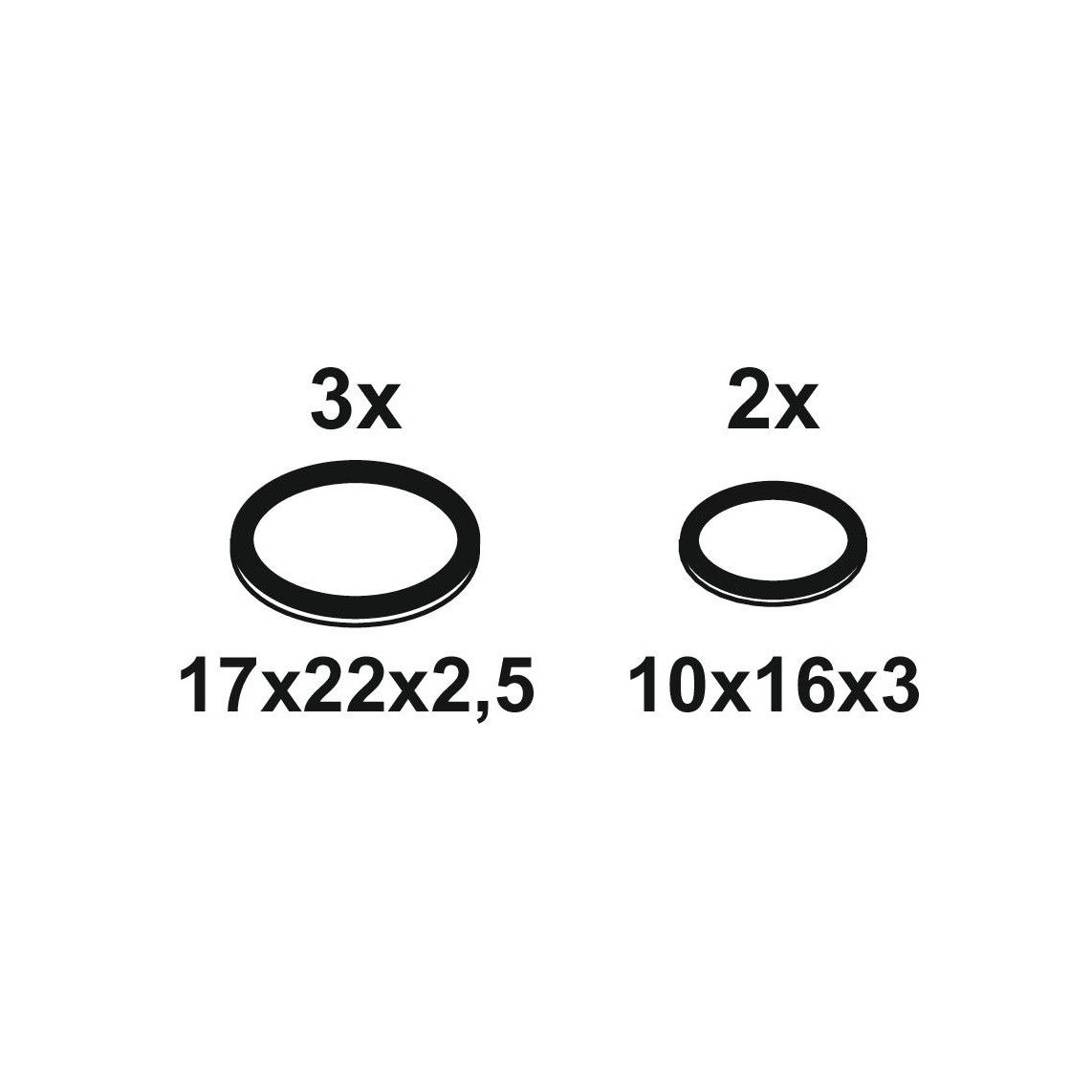 98696930 O-ring, 17 x 22 x 2,5/10 x 16 x 3 mm, voor GROHE-Euromix-cartouche (5x) vue 2