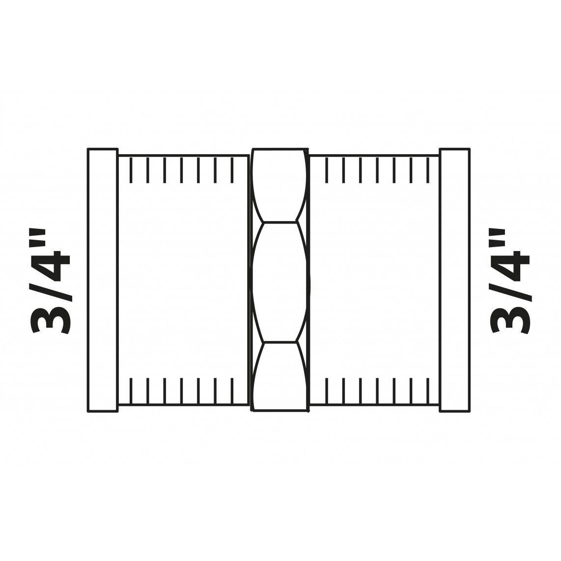 988953313 BR dubbele mof, blanco, 3/4"BI, (3270) vue 2
