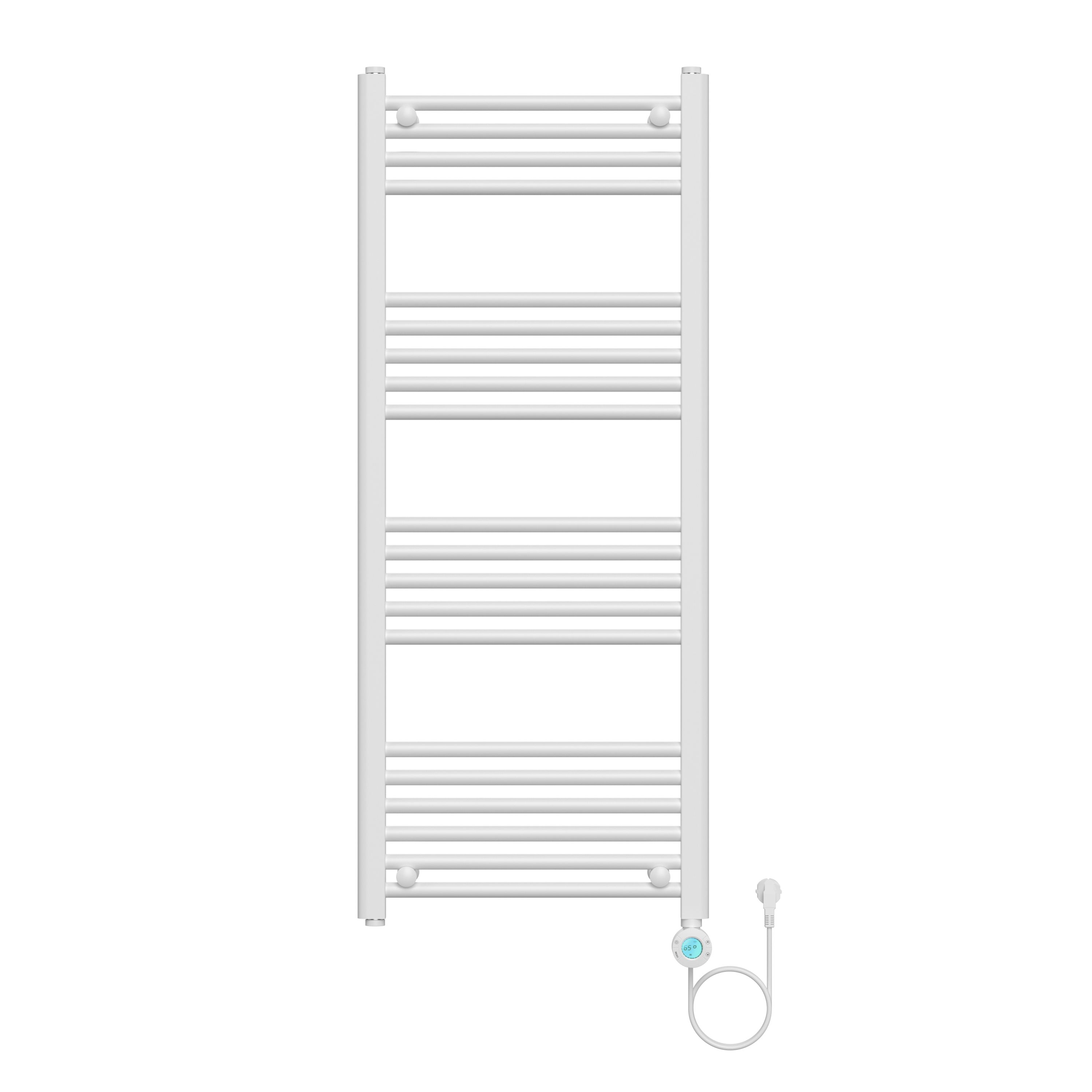 Belrad Sèche-serviettes Électrique – Avec Thermostat Numérique Programmable – Smart Wifi - Raccord À Droite – 700W – 1200×500 MM – Blanc Brillant