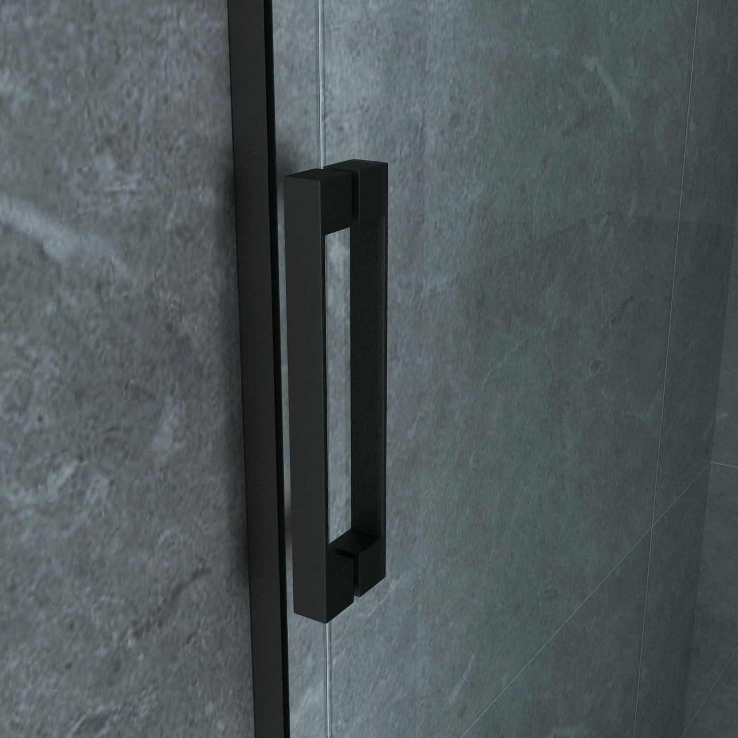 ALONI PORTE COULISSANTE POUR NICHE - 1200X2000MM - NOIR MAT-VERRE CLAIR vue 5