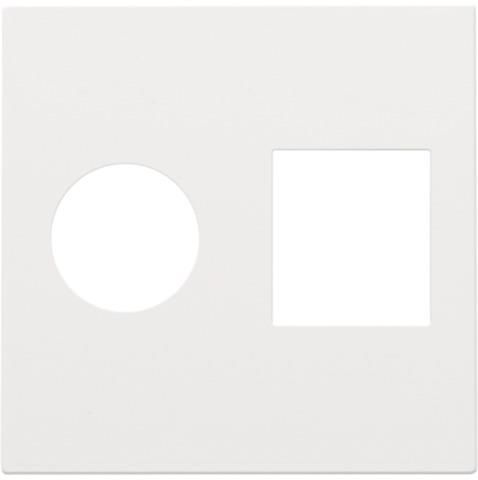 Set de finition pour connexion coaxiale simple et connexion réseau TV + RJ45 telenet White Steel