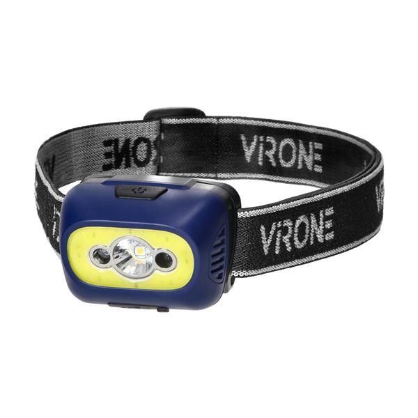 Lampe frontale Led COB + Led 3W avec interrupteur sans contact et chargeur USB, batterie 1200mAh, bl