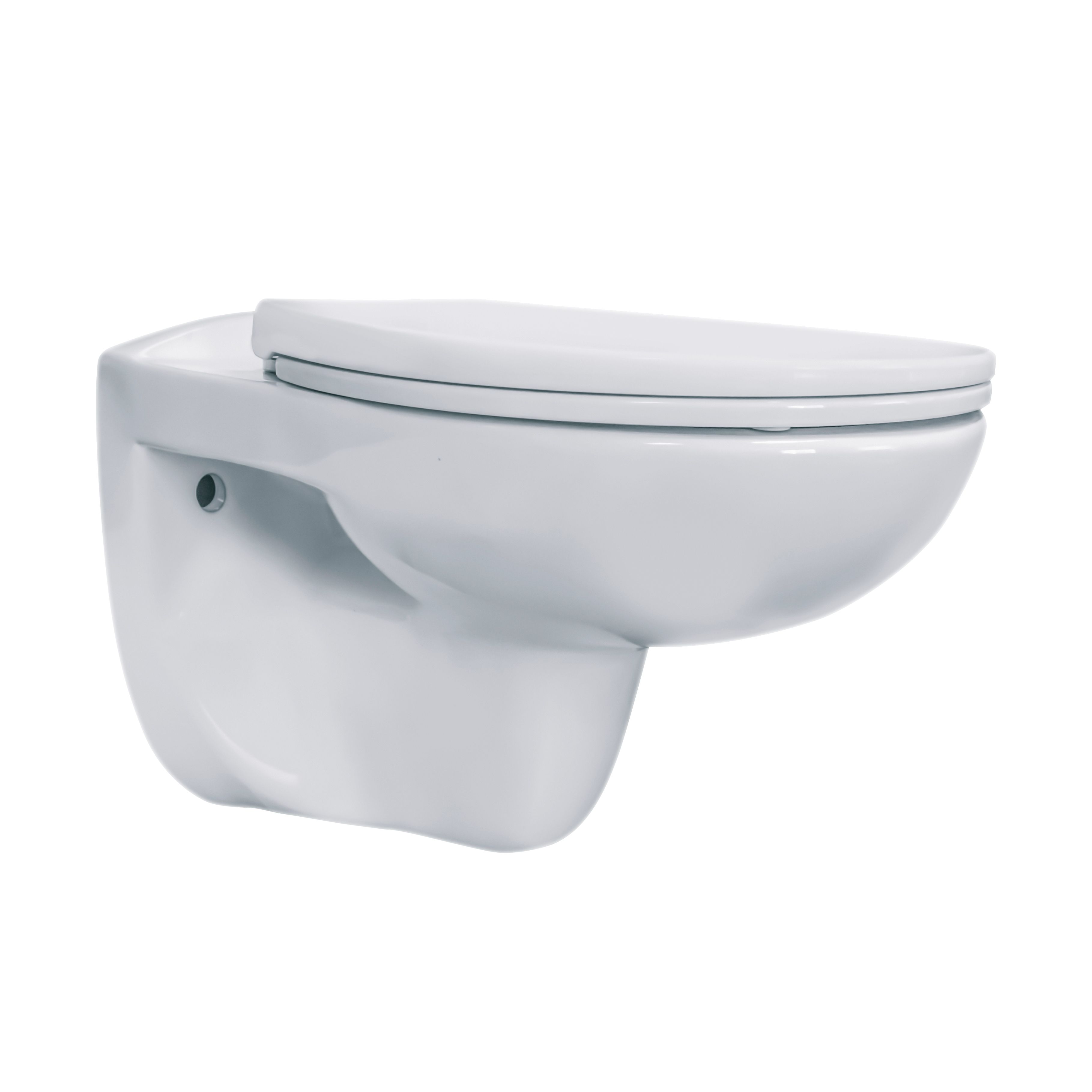 ALONI PRO WC SUSPENDU – SANS BRIDE – AVEC ABATTANT – THERMOPLAST (PP) – SOFT CLOSE – QUICK RELEASE – 35,5X41X54,5 CM - BLANC BRILLANT vue 4