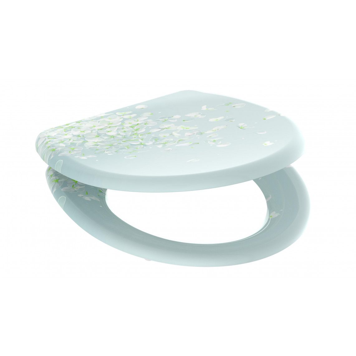 82381 Duroplast Toilet seat FLOWER IN THE WIND, with soft close and quick release vue 3