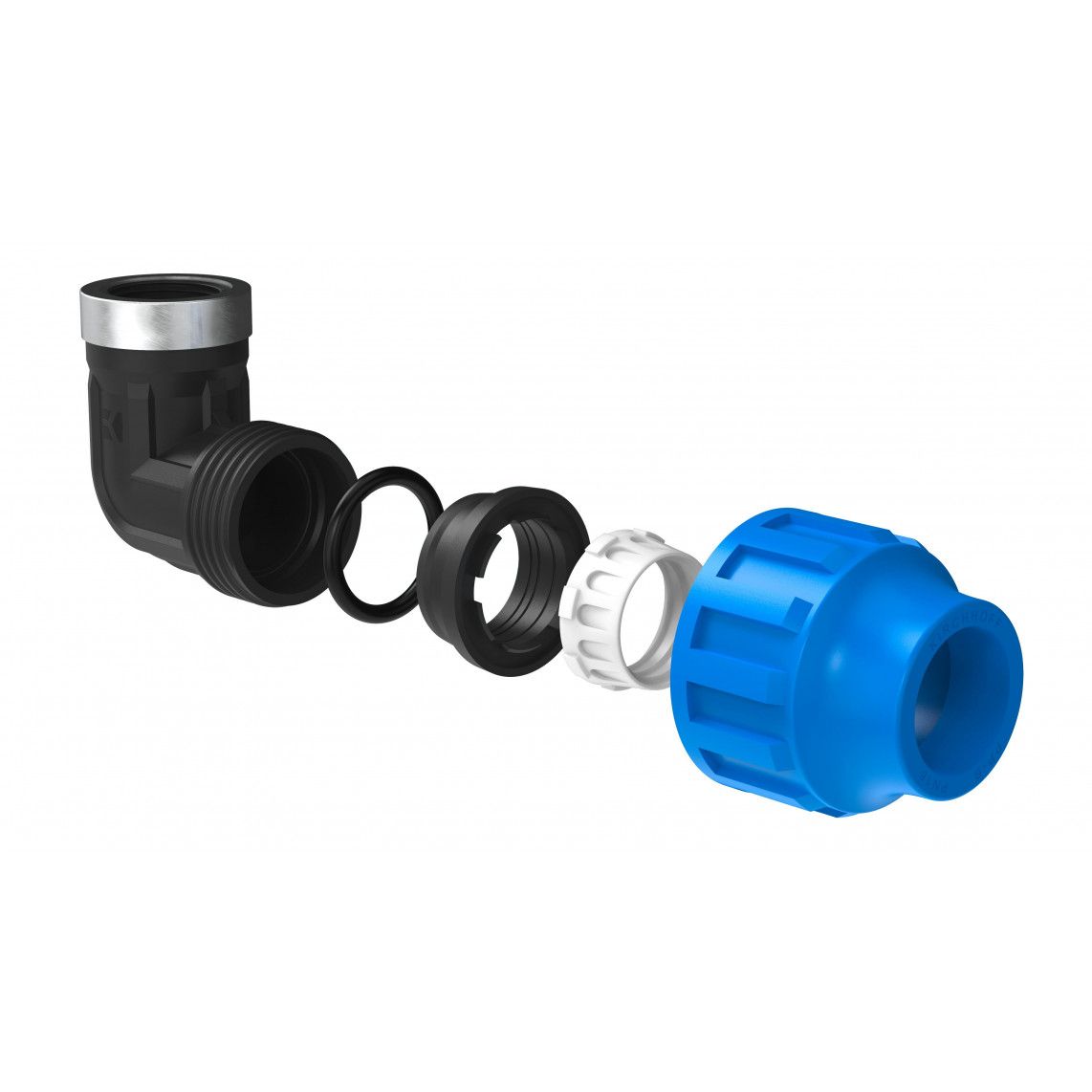 984846417 PP knie 90°, 32 mm x 3/4"BI, knelfitting voor tyleen/socarex vue 3