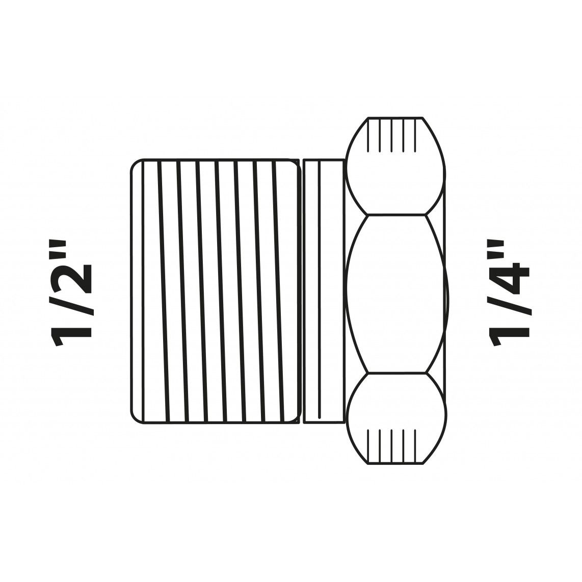 988950055 Reducer piece, red brass, 1/2" male x 1/4" female vue 2