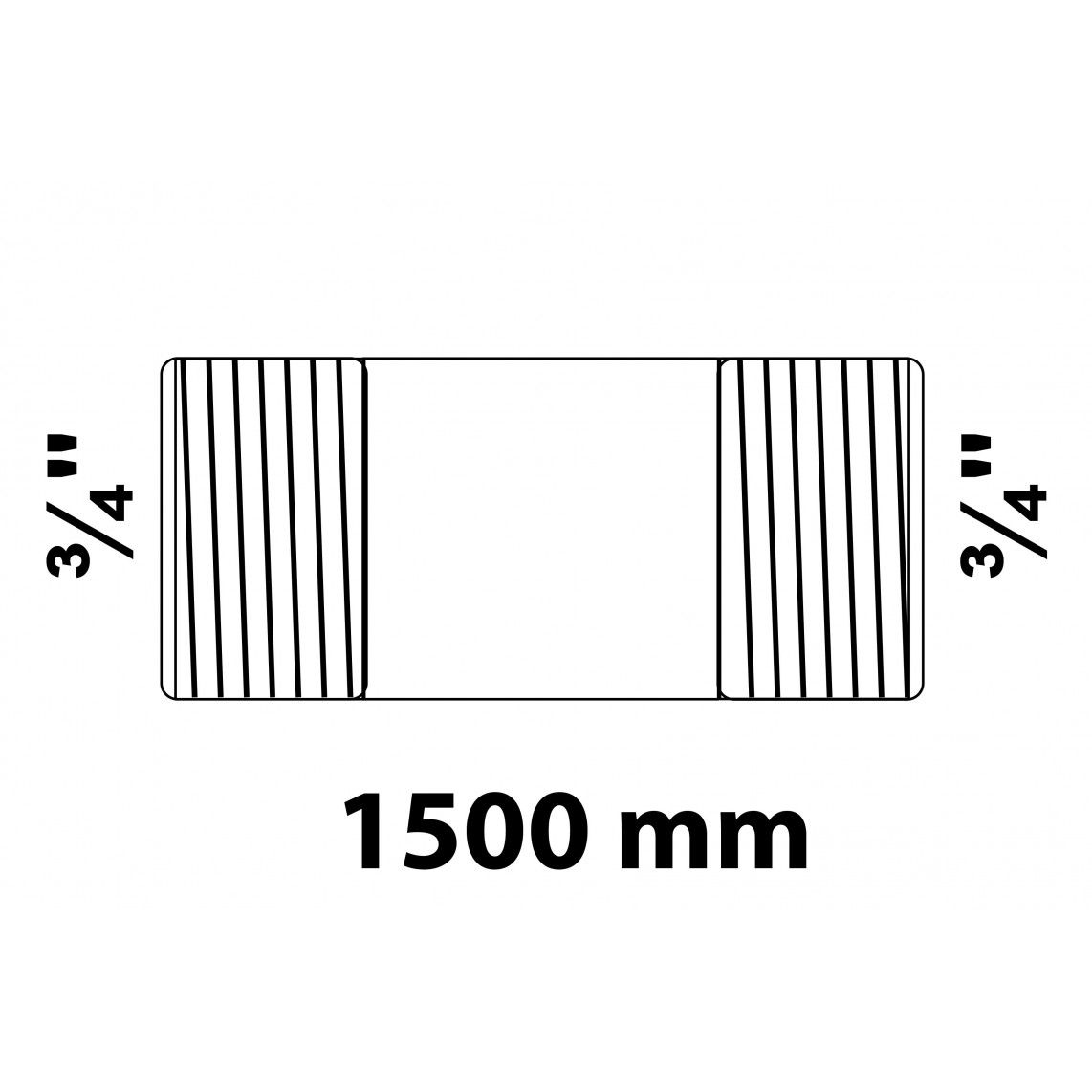 989824255 Barrel nipple, malleable galvanized, 3/4" x 1500 mm vue 2