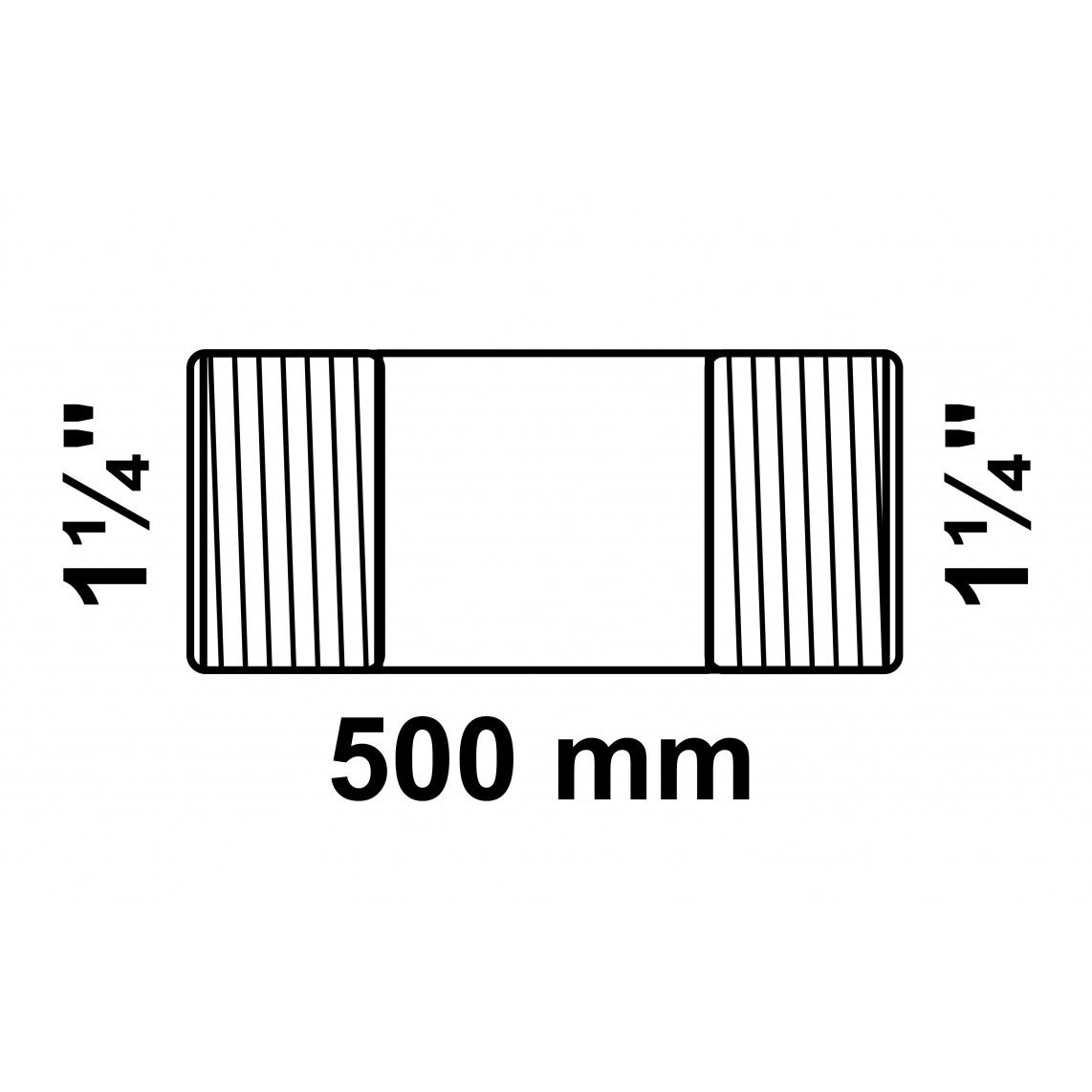 989829655 GI dubbele buisnippel, gegalvaniseerd, 1 1/4" x 500 mm, (23) vue 2