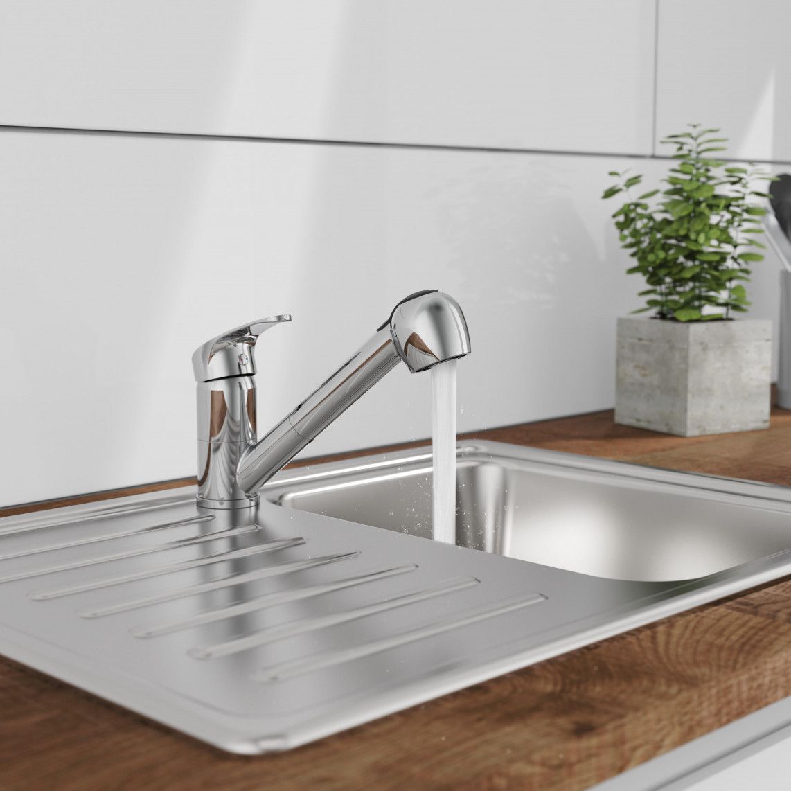 35670 DIZIANI Sink mixer, chrome, with pull-out sprayer vue 8