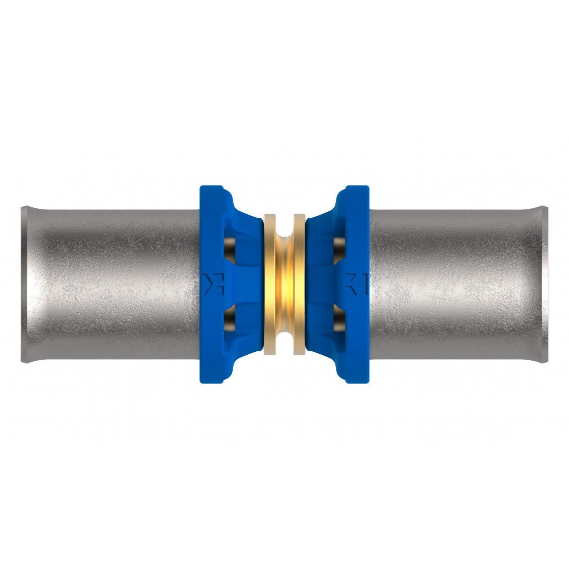 988710255 Connection piece, brass, 20 mm, press fitting for multilayer pipe vue 3