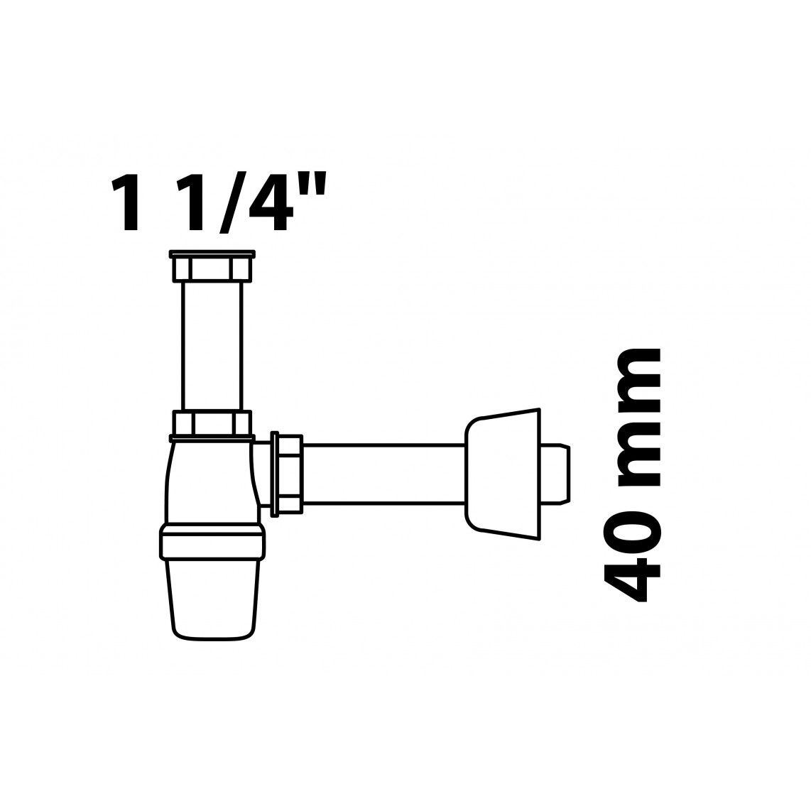 988034418 CHE Bottle trap, plastic, white, 1 1/4" x 40 mm vue 2
