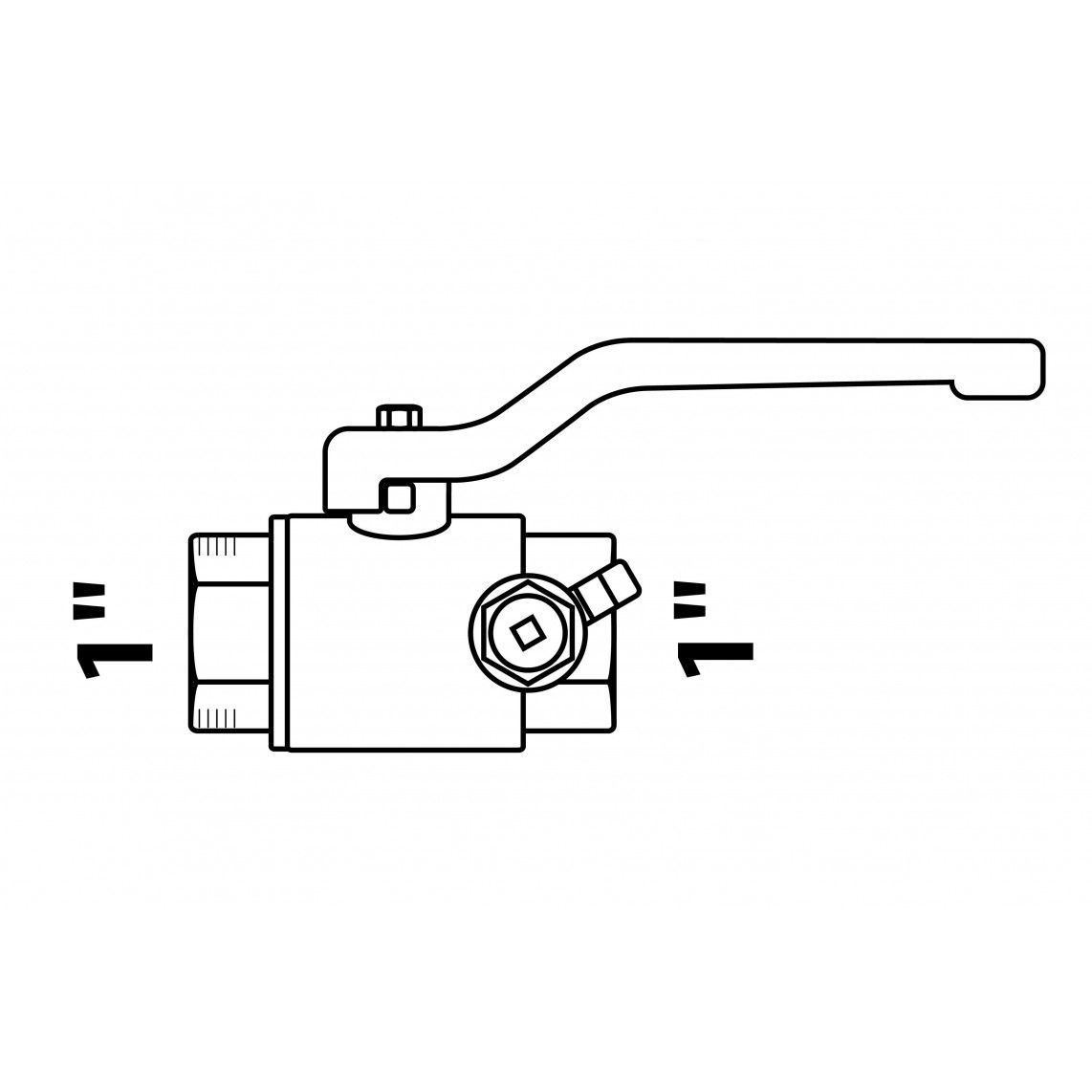 988596355 Ball valve, nickel, 1" female, with drainage vue 2