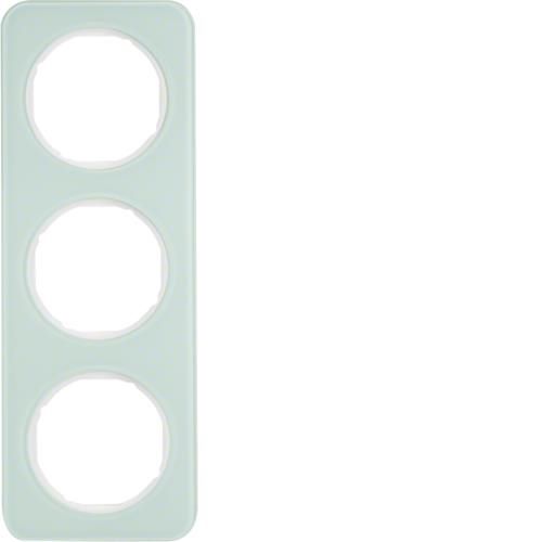Plaque de recouvrement 3 postes Berker R.1 Verre, Blanc polaire