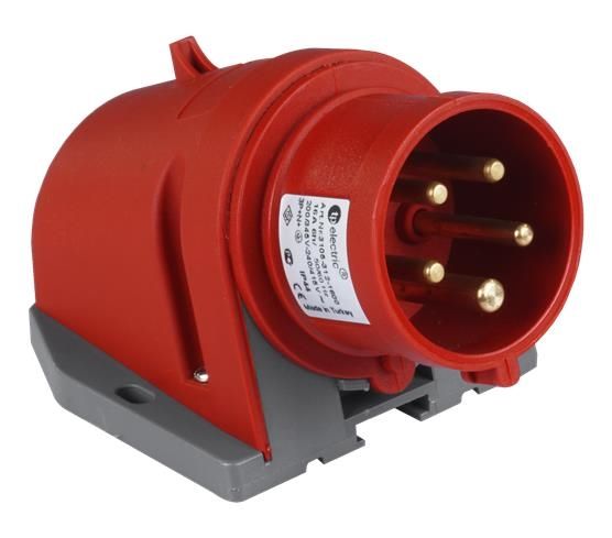 Prise CEE mâle murale 5 x 16A 380 - 415Vac Rouge IP44 avec raccords rapides