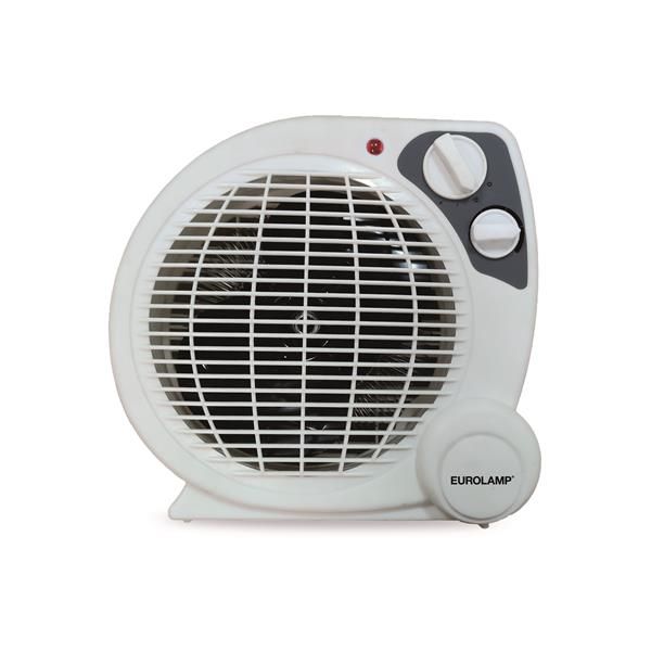 Radiateur soufflant 1000 - 2000W avec voyant de puissance et thermostat réglable IP20 Blanc