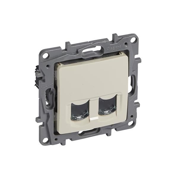 Niloé prise RJ45 double cat6 UTP Crème à griffes