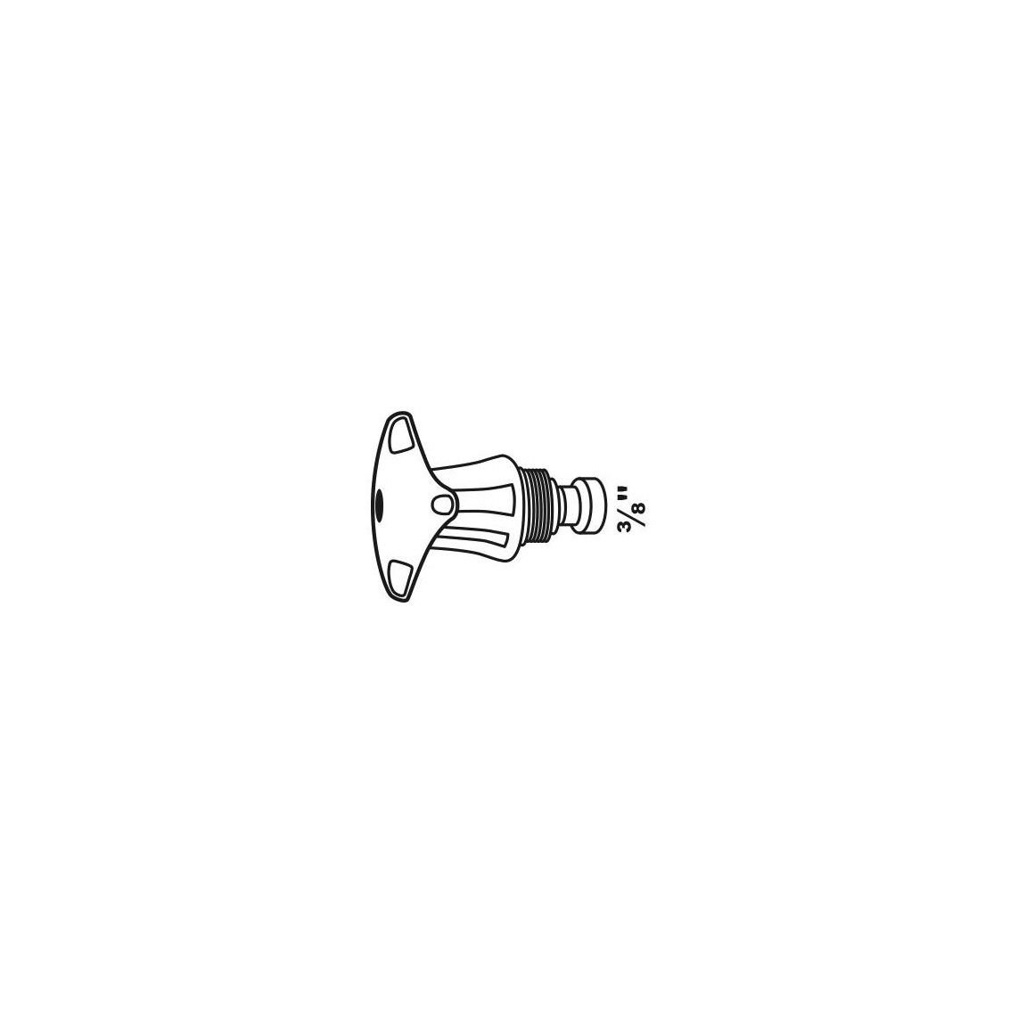 986150648 Metal trecorn handle, chrome, with upper part 3/8", marking blue vue 2