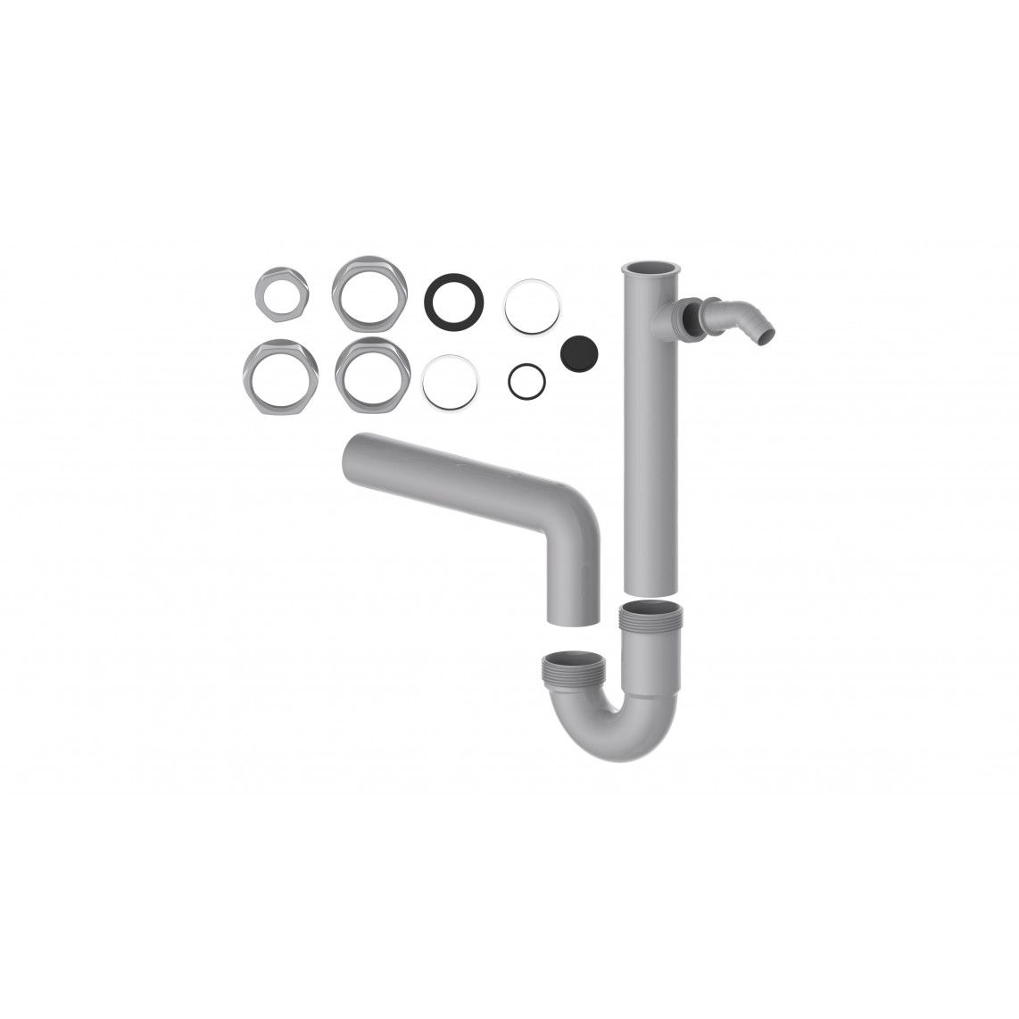 98831349 ECO-SAVE Sink tubular trap, plastic, white, 1 1/2" female x 40 mm, with 3/4" device connection vue 6
