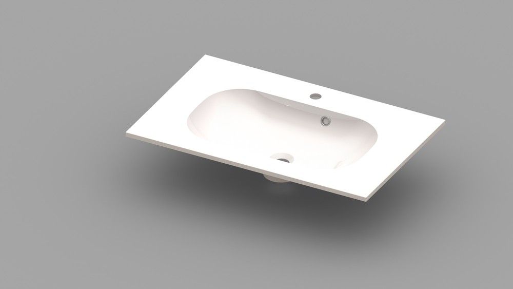 Van Marcke Ovum Tablette Avec 1LAVABO 800×500×200MM Blanc Marbre Artificiel