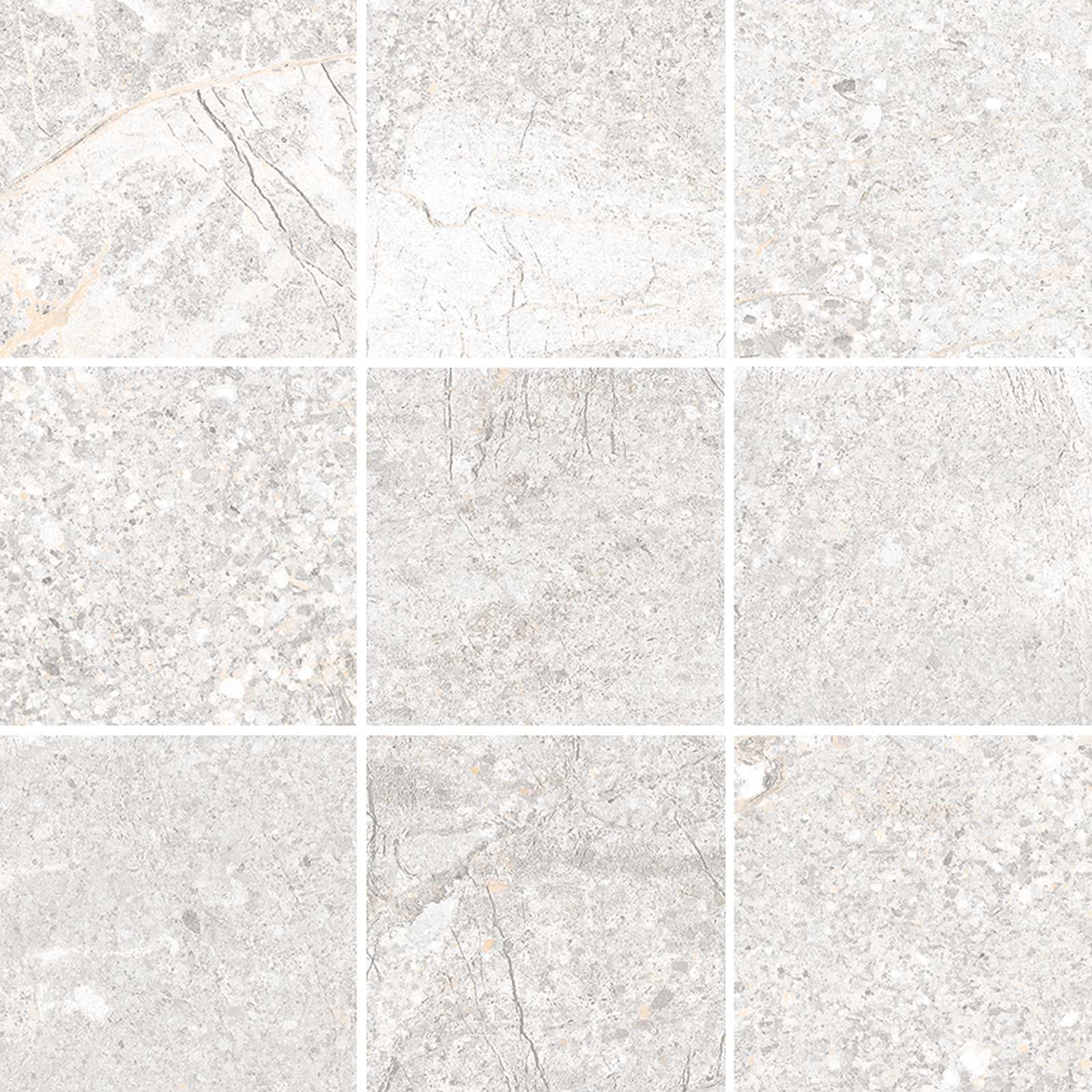 MOSAICO MAINSTONE SILVER 30X30 (10X10) PUL