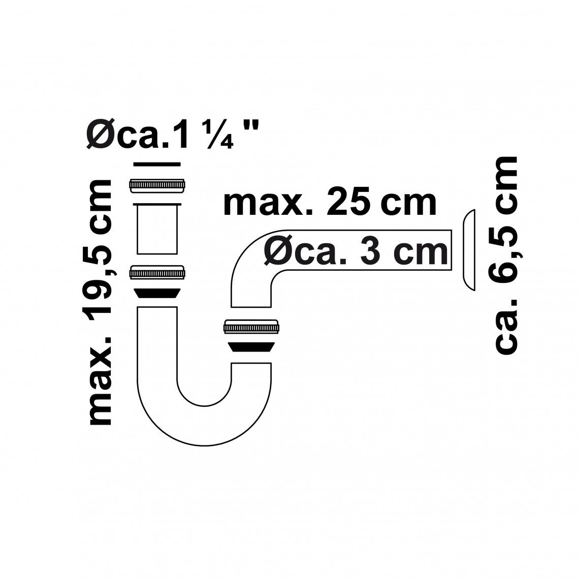 98801110 buissifon, chroom, 1 1/4" x 32 mm vue 11