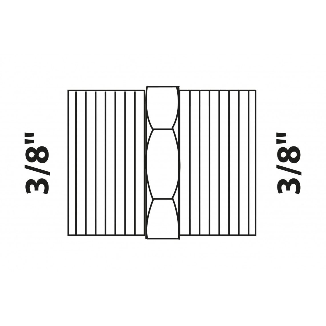 988951155 Hexagon double nipple, red brass, 3/8" male vue 2