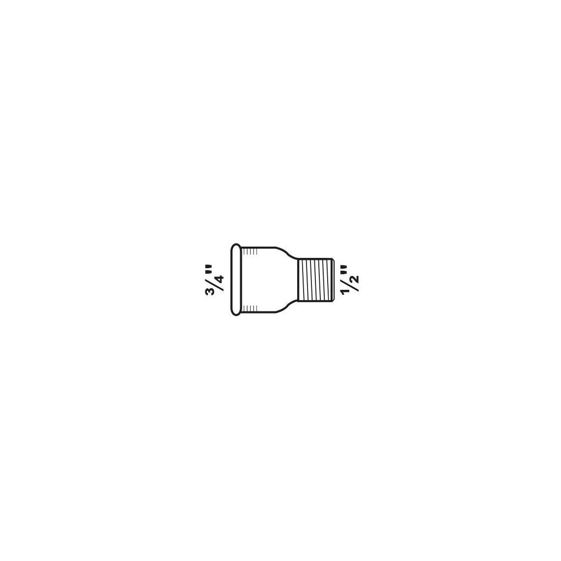 989758155 GI verloop soknippel, gegalvaniseerd, 3/4"BI x 1/2"BU, (246) vue 2