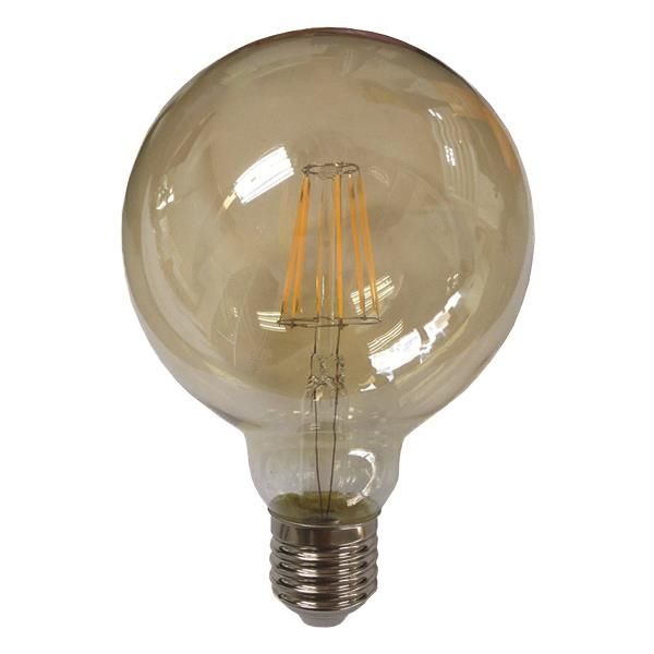 Lampe filament globe dimmable G95 8W E27 2400K Or