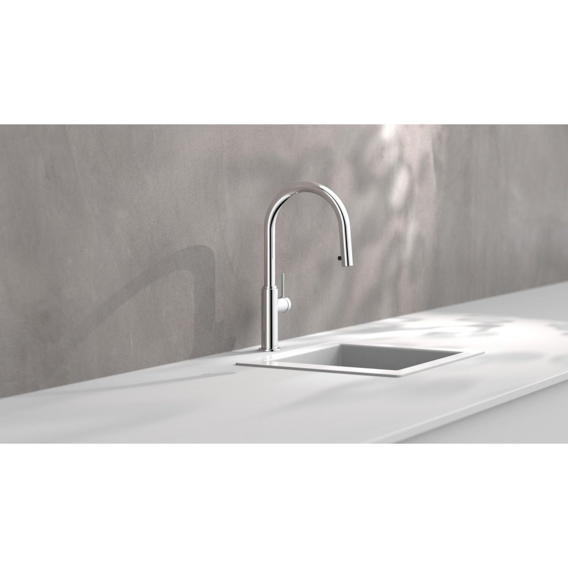 79516 BLACKPOOL Sink mixer, chrome, with pull-out spout vue 2