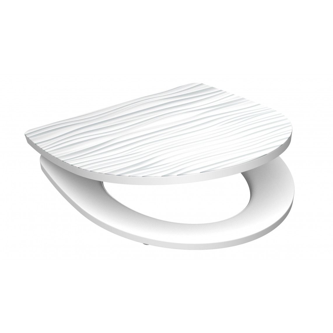 82584 Duroplast HG WC-zitting WHITE WAVE, met valrem en afneembaar vue 2