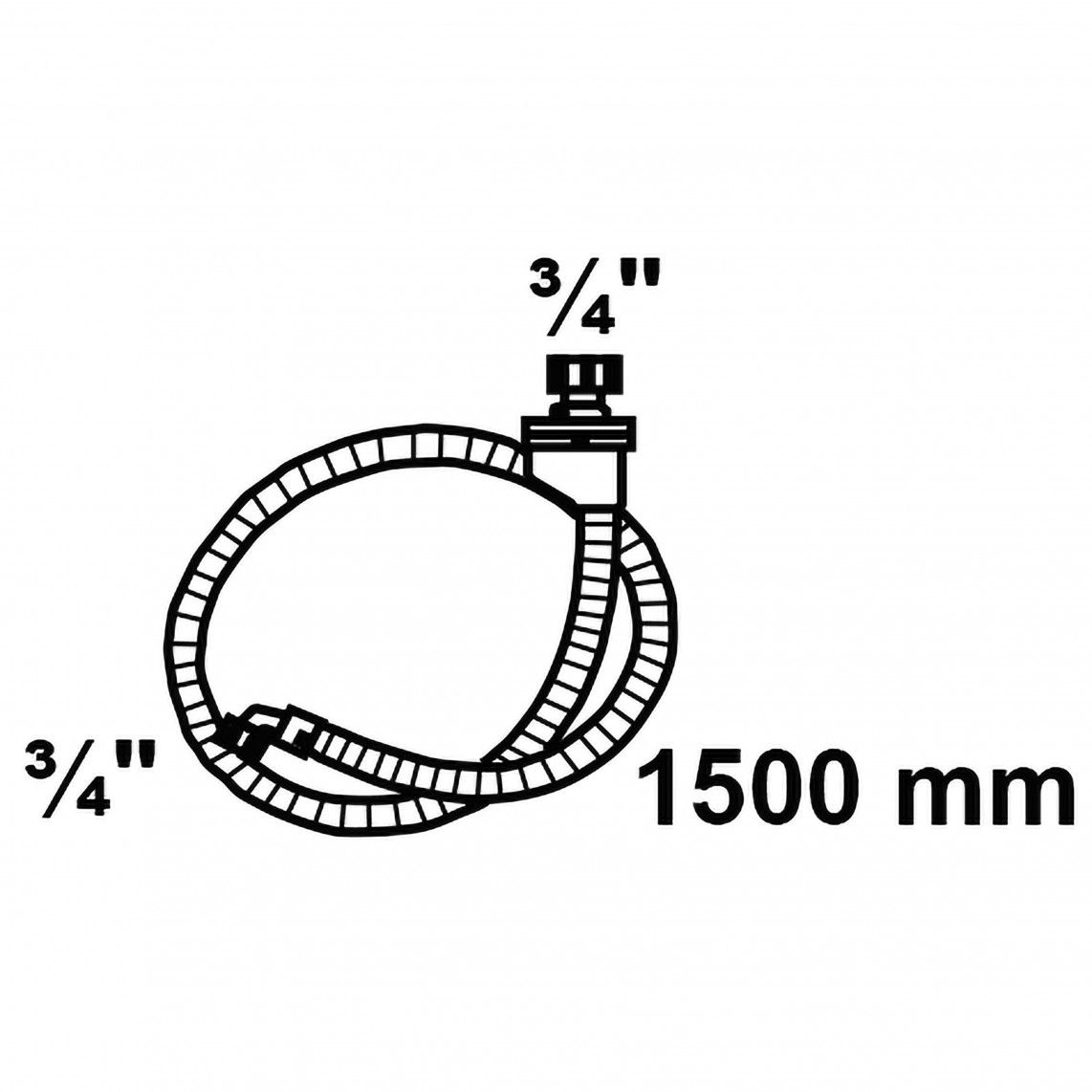 98657210 Safety-tapered inlet hose, 3/4" female x 1,5 m x 3/4" female, max. 10 bar / 90°C vue 7