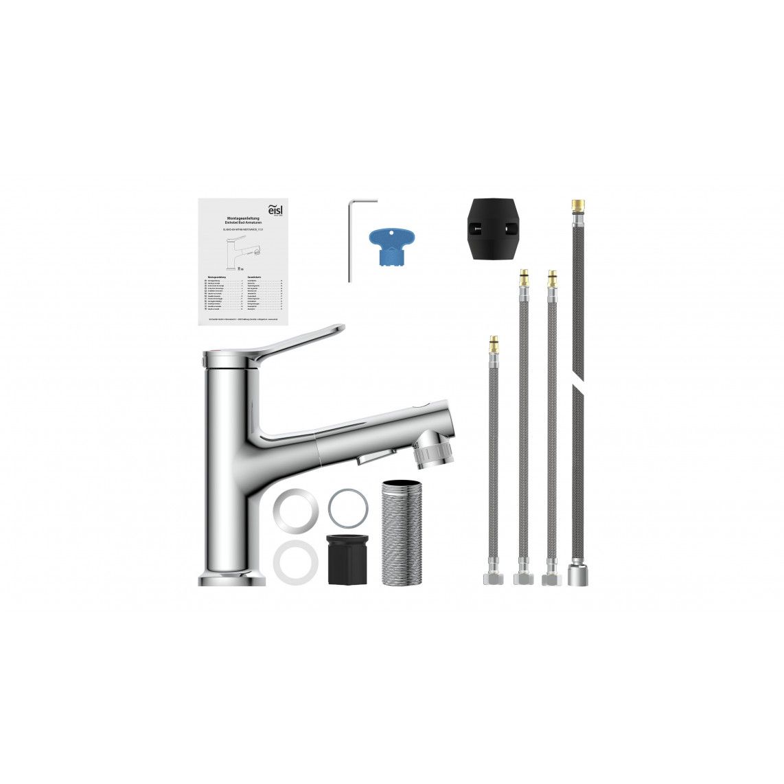 NI075VARCR VARIABILE Wash basin mixer, chrome, with pull-out sprayer vue 5
