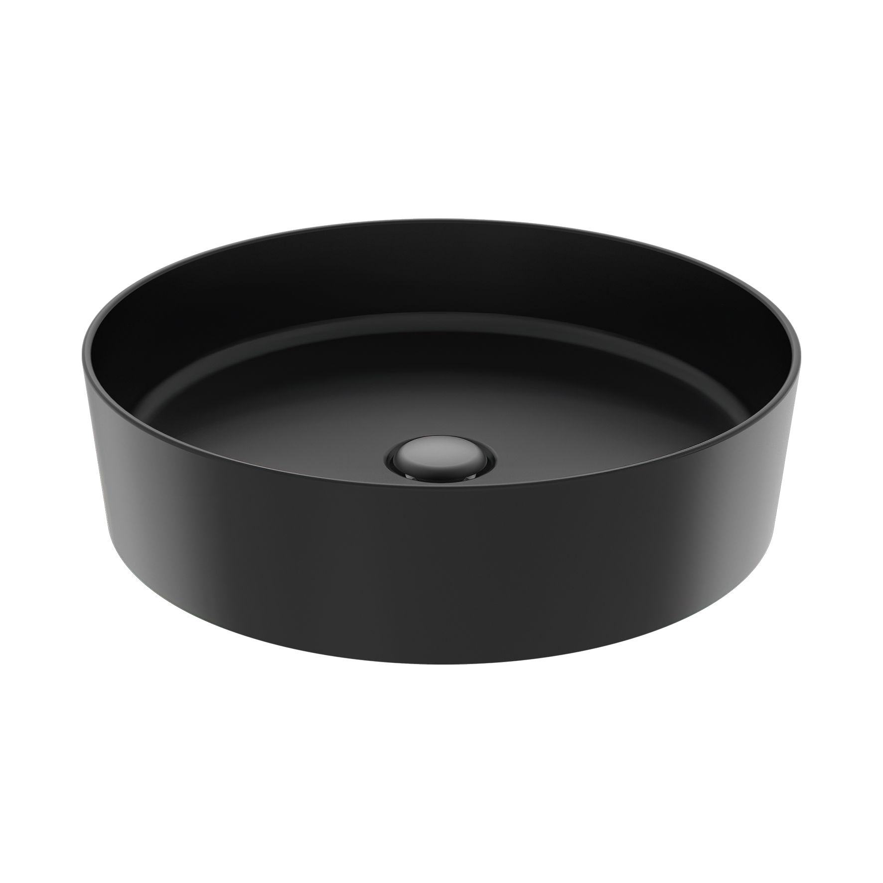 Creavit Loop Vasque – À Poser – Sans Trop-plein – Sans Trou DE Robinet – Céramique – 45×11,5×45 CM – Noir Charbon