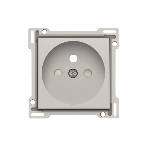 Set de finition pour prise de courant avec broche de terre et obturateurs de protection, profondeur d’encastrement de 28,5 mm, couleur light grey