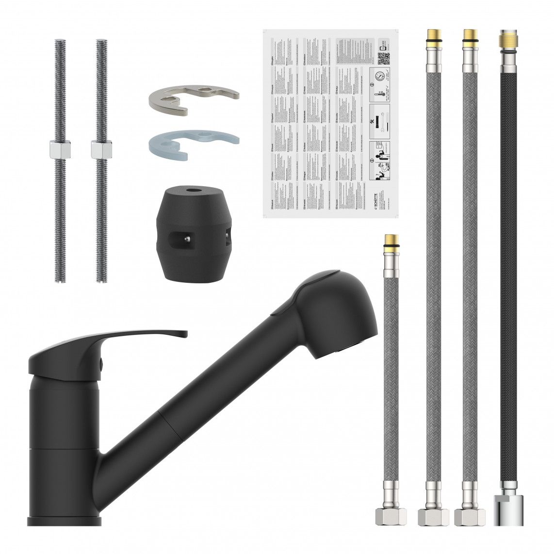 35676 DIZIANI Sink mixer, black matt, with pull-out sprayer vue 5