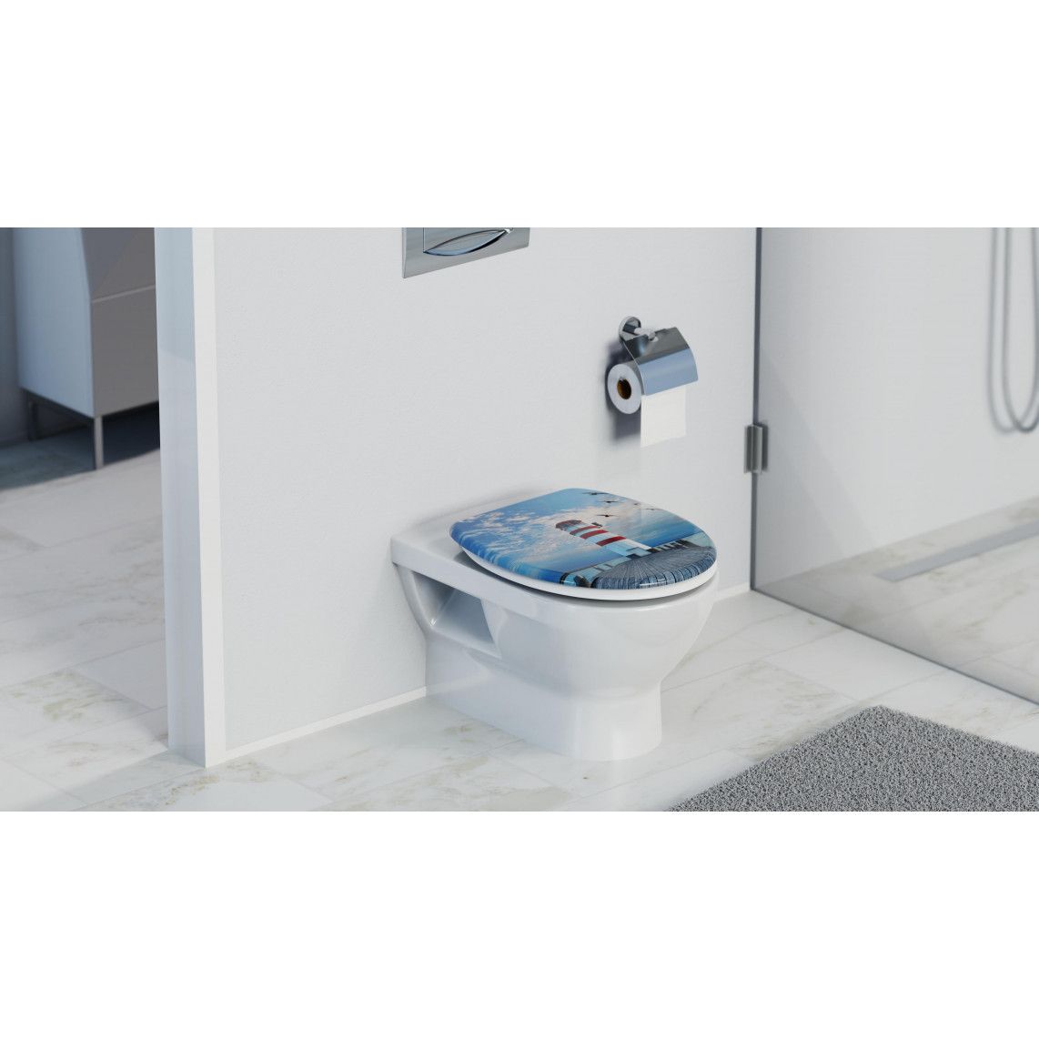 82149 Duroplast WC-zitting LIGHTHOUSE, met valrem vue 10